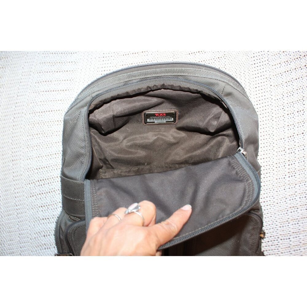 TUMI Ballistic Nylon Backpack Carry Laptop Dark Grey Business Travel - Picture 7 of 7